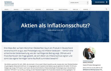 Blogartikel &quot;Aktien als Inflationsschutz?&quot;