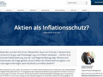 Blogartikel "Aktien als Inflationsschutz?"